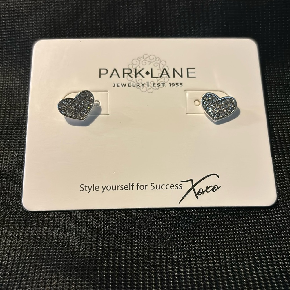 Pave heart earrings
